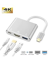 Qidoou - Adaptador USB C a HDMI, multipuerto USB C Hub con salida HDMI 4K, puerto USB 3.0 y puerto de carga USB-C, compatible con MacBook iMac  Chromebook Samsung Proyector Laptop S