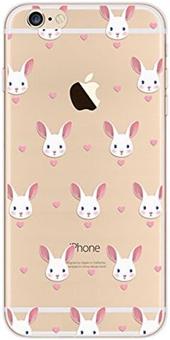 iPhone 6/6s case, Geekmart Clear Soft TPU Printed Protective Cover Case 4.7 inch (Lovely Rabbit)