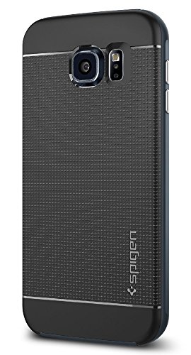 Samsung Galaxy S6 Hülle, Spigen® [Neo Hybrid] Dual-Layer Schutzrahmen [Metal Slate] TPU Schale + PC Farbenrahmen / 2-teilige Premium Handyhülle / Schu