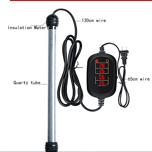 SISHUINIANHUA Aquarium Heating Rod Explosion-Proof Automatic Constant Temperature LED Digital Display Quartz Heating Rod Heating Rod Aquarium Heater,1200W - Thumbnail 4