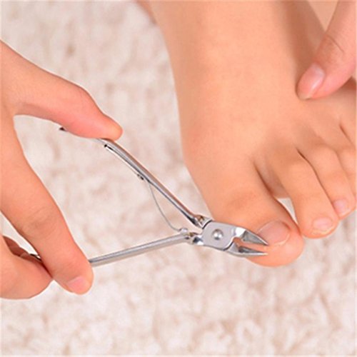 AutumnFall Foot Care Tool,2Pcs Ingrown Toe Nail Correction Nippers Clipper Cutters Dead Skin Dirt Remover + Paronychia Podiatry Pedicure Care Tool Set (Silver)