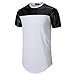 UNRESTRAINED Mens Hispter Hip Hop Longline Biker Shirts White M