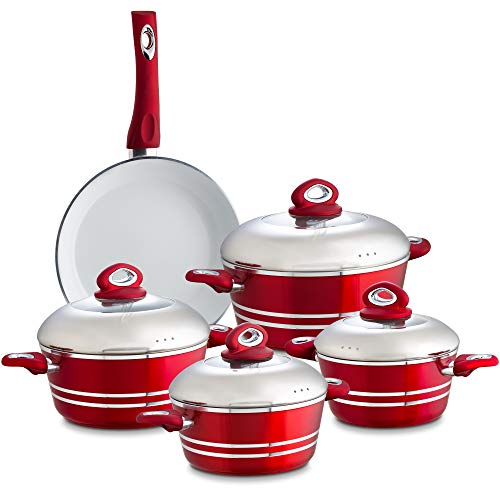 Chef's Star 9 Piece Professional Grade Aluminum NonStick Pots & Pans