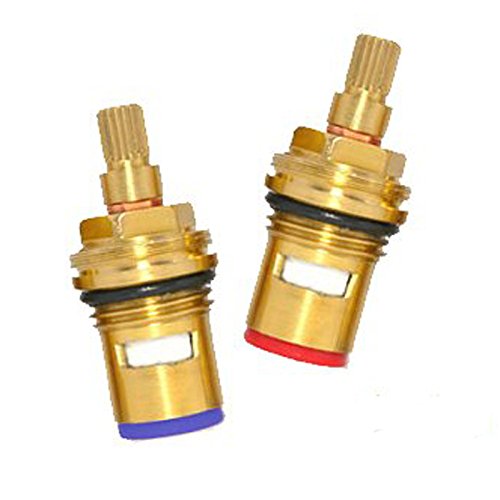 Ownace Replacement Bathroom Basin 2PCS Pair 1/2 Ceramic Disc Cartridge Mixer Tap Inner Faucet Valve Quarter Turn