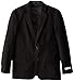Calvin Klein Boys Bi-Stretch Blazer Suit Jacket, 2-Button Single Breasted Closure, Buttoned Cuffs & Front Flap Pockets, Black, 12