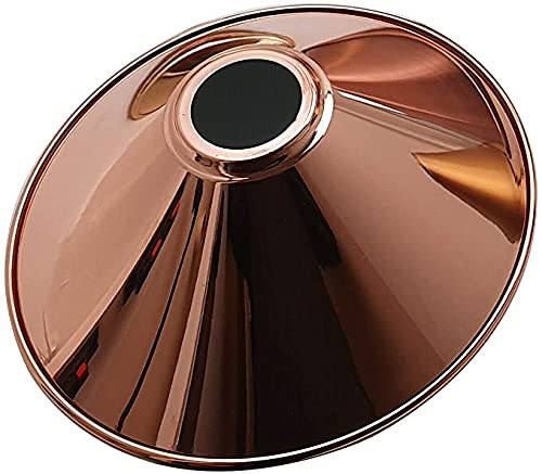 Retro Style Modern Lampshade, Ceiling Light Shade Metal Lampshade Fitting, Pendant Lamp White Inner Light Shade, Lamp Shades for Living Room,Bed Roomand Kitchen (Rose Gold)