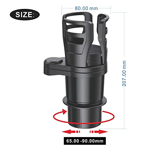 Car Cup Holder Extender，fit Water Bottle 14oz-24 oz and Snack Cups，2 in 1 Multifunctional with Adjustable Base,Adjustable After Inserting, Suitable for Most car Cup Holders