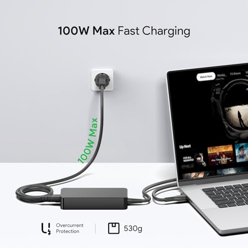 HKY 100W USB C PD Fast Charger Laptop PC Power Supply for HP Elitebook X360 Macbook Pro Air Lenovo ThinkPad Yoga DJI Surface Dell XPS ASUS Acer Swift Go X 16 14 Chromebook Fast Charger