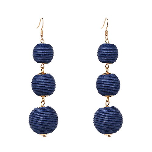 Accessories Thread Ball Dangle Earrings Thread Dangle Earrings Soriee Drop Earrings Beaded Ball Bohemia Ethnic Tassels Dangle Stud Earrings Eardrop (E)