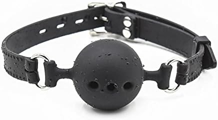 MCCKLE Soft Open Breathable Silicone Mouth Ball Adjustable Leather Buckle Belt for Men Women