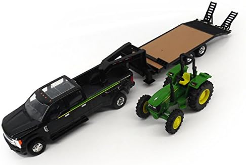 Ertl Ford Pickup With Gooseneck Trailer & John Deere Tractor Vehicle