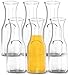 Lux Glass Carafe Set, 1 Liter Drink Pitcher & Wine Decanter, Mimosa Bar Carafes & Juice Glasses, Easy Pour Bottles, 34 oz