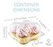 Chefible 4 Cupcake Container - Set of 12 | Four Cavity Plastic Disposable Cupcake Box, High Dome, Extra Sturdy and Stackable!
