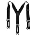 Welch Work Suspenders, WK-7846Y-LEF-BLK, 2 Inch Webbing, Y-back Style, Made in USA (Black, Medium)