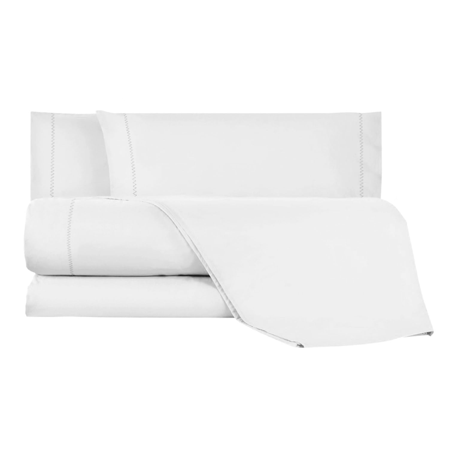 Giovanni Dolcinotti Toronto 100% Pure Cotton Single Bed Set, White, 100% Hypoallergenic and Antibacterial