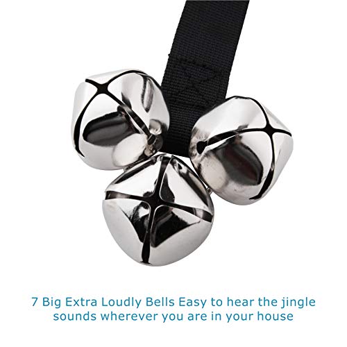 Roysili Dog Door Bell 2 Pack Dog Training Bells for Door Adjustable Potty Bells with 7 Extra Loud Bells for Training Housebreaking Black (with Free Bonus Poop Bag Holder) - Thumbnail 5