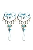 Barefoot Sandals Beach Wedding Shoes Toe Anklets With Dangle Charms Tie Closure