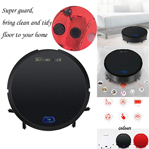 TLT Retail Vacuum Cleaner Battery Operated Strong Suction Sweeping Smart Clean Robot [Auto Change Direction] Mini Vacuum Cleaner, Black/Red/White (Red) - Thumbnail 3