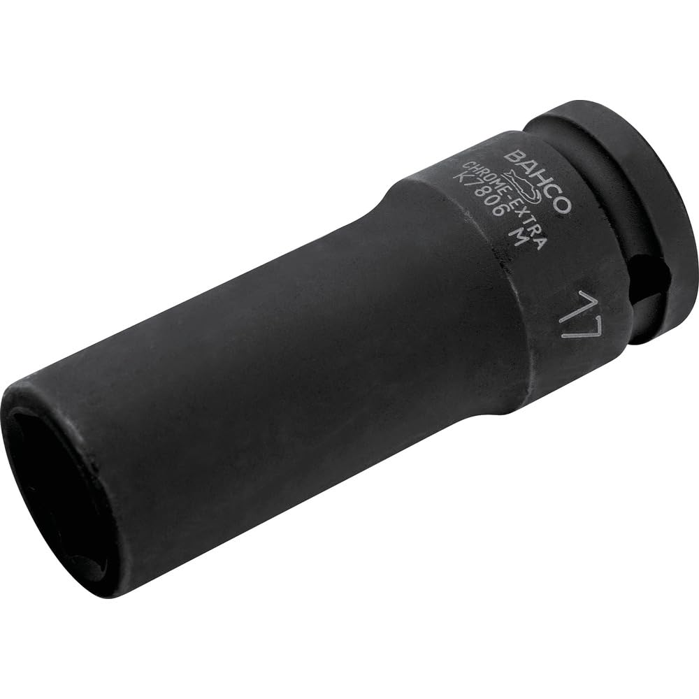 Bahco K7806M-21 6 Edge Deep Socket, Black, 21 mm