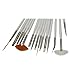 NYKKOLA 15Pcs Nail Art Design Painting Drawing Brushes White + 5 X 2 Way Marbleizing Dotting Pen Tools Set
