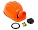 Light-up Hard Hat Including Miner, Railroader, Builder and Spelunker Helmet Labels (Orange)