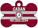 NCAA Dog Tag Pet Id Tag Personalized w/ Name & Number (Alabama Crimson Tide)