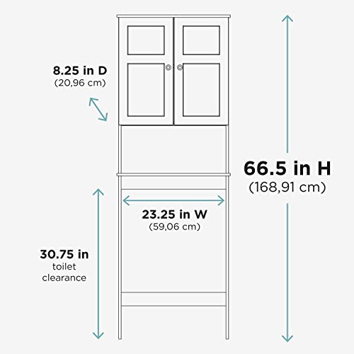 Zenna Home OvertheToilet Spacesaver, with 2 Glass Doors, Bathroom