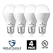 Great Eagle 40/60/100W Equivalent 3-Way A21 LED Light Bulb 3000K Bright White Color (4-Pack)