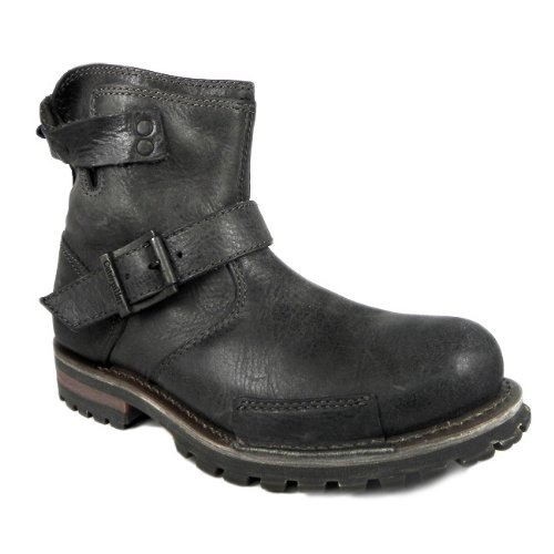 Caterpillar Vern Mens Biker Pull On Leather Boots (7 UK, Grey ) Amazon