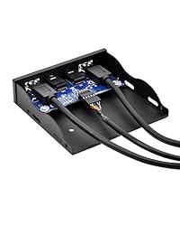 Tendak 3.0 3.5 inch metal Panel Frontal USB Hub [20 Pin Connector & 2 ft Adapter Cable]
