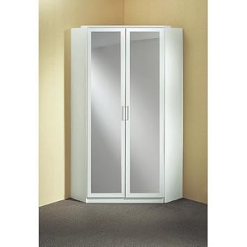 Wimex Kleiderschrank/ Eckschrank Click, 2 Türen, 1 Spiegel, (B/H/T) 95 x 198 x 95 cm, Eiche Sägerau/ Absetzung Alpinweiß