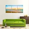 DZL Art S74634 Canvas Prints Wall Art Beautiful Sunset with Sea and Beach Painting Nature Pictures Wall Art Canvas…
