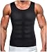 Gotoly Men Compression Shirt Shapewear Slimming Body Shaper Vest Undershirt Weight Loss Tank Top (Black, L: Fit Waist 31.5-33.4 Inch)
