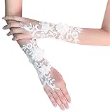 Gauss Kevin Flower Lace Gloves UV Protection Fingerless Gloves Prom Party Wedding Gloves