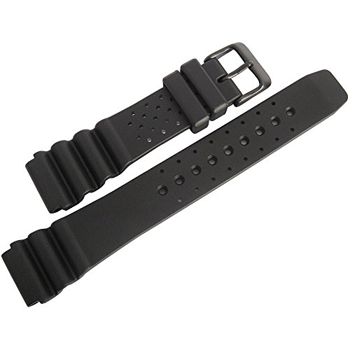 Bonetto Cinturini 20mm Black Rubber PVD Buckle Watch Strap Model 285
