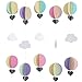 Hot Air Balloon Pastel 3D Paper Garland - Baby Room Nursery, Birthday & Baby Shower Decor (5 Strands, 5 Ft Per Strand)