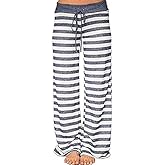 Crexomi Women Pajama Pants Comfy Lounge Wide Leg Casual Stretch Palazzo Drawstring Pj Bottoms Pants S-3XL