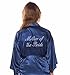 Satin Kimono Rhinestone Mother of The Bride Robe (XX-Large, Navy Blue)