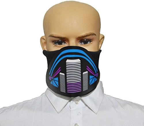 Soksar Light Up Face Mask Sound Activated LED Flash to Music for Party Cycling
