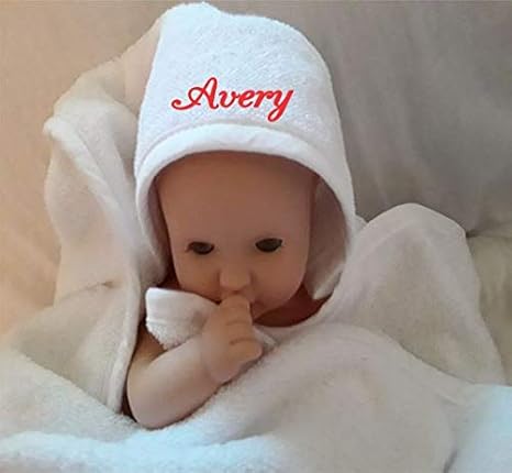 baby hooded towel with name