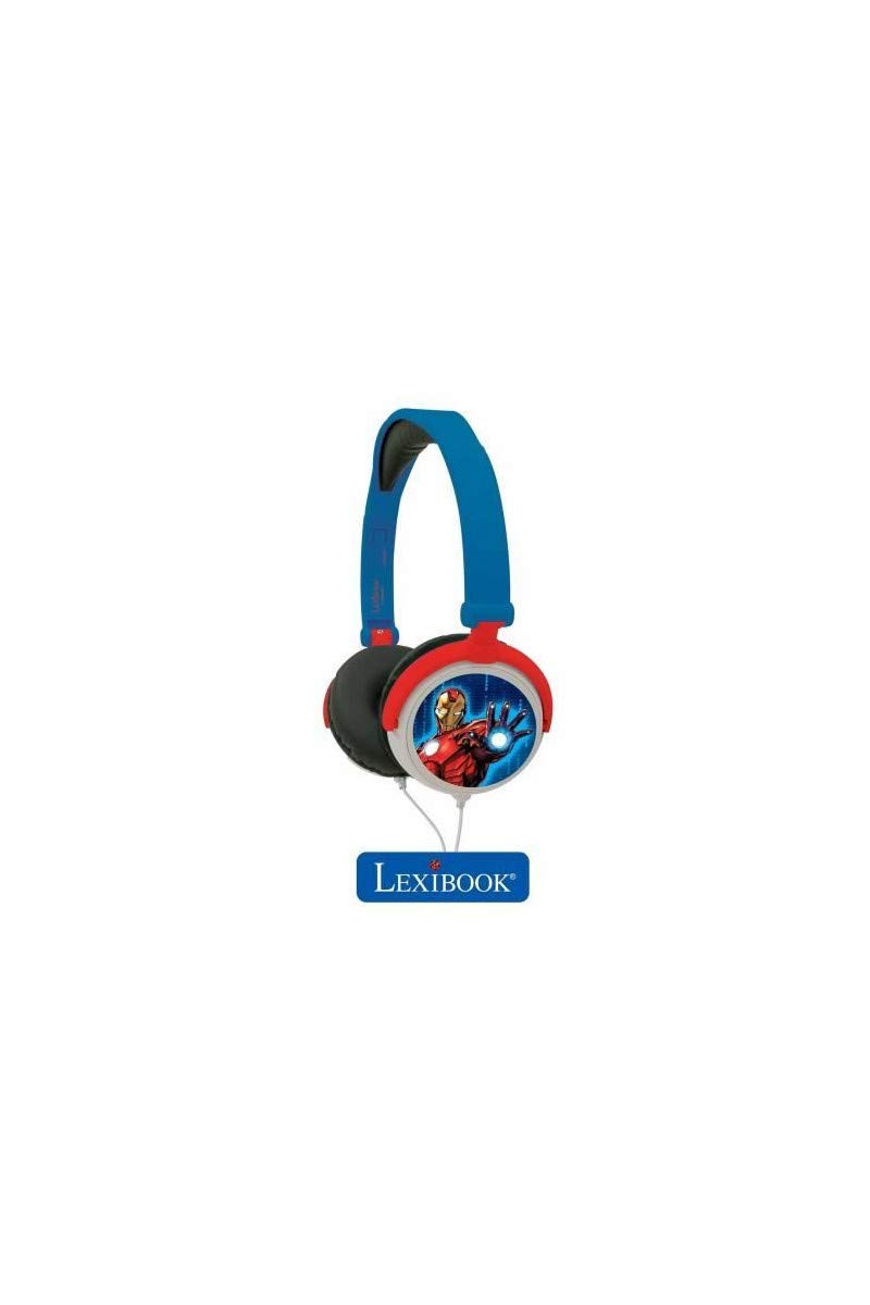 LEXIBOOK, The Avengers, Stereo Headphones, kids safe volume, foldable and adjustable, Blue/red, HP010AV