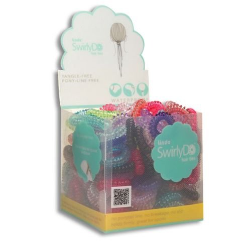 QUANTITY 72 SwirlyDo No Pony Line No Slip - Large Hair Ties ASSORTED colors