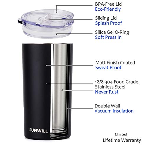 1 SUNWILL+Tumbler+Insulated+Stainless+Beverages