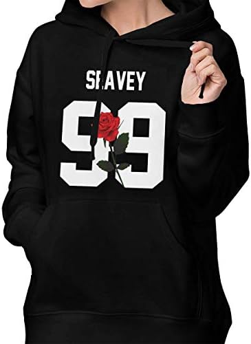 Weiheiwec 9 Women's Daniel 99 Seavey Pullover Hooded Sweatshirt with Pocket Black