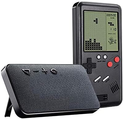Portable Bluetooth Speakers Retro Tetris Game Console Mini Wireless Stereo Speaker with Mic Support FM Radio,TF Card, Perfect Speaker for Party, Outdoor, Camping, Hiking, Biking (Black)