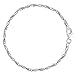 Braided Bead And Snake Style Chain Anklet In Sterling Silver, 10