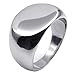 KONOV Polished Stainless Steel Band Oval Signet Men's Ring - Size 9