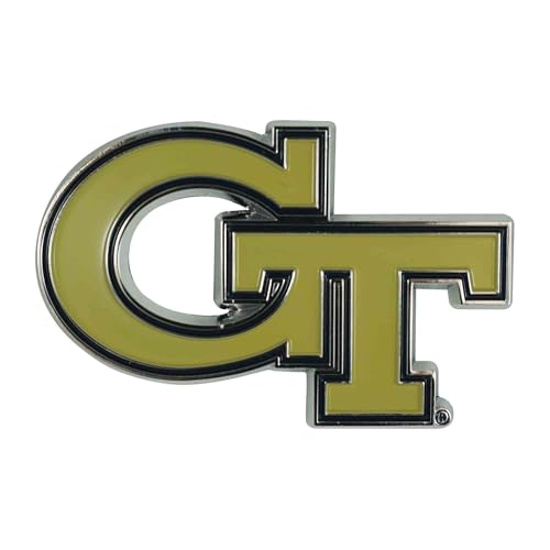 FANMATS 25004 Georgia Tech Yellow Jackets 3D Color Metal Emblem, Diecut Team Lo…