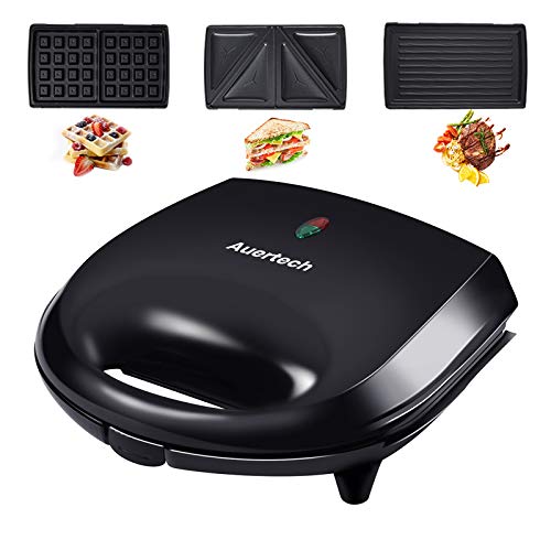 Auertech Sandwich Maker, 3in1 Waffle Maker 800W Panini Press Grill