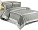 Hotel Gray and Light Gray 2-Piece Twin/Twin XL Duvet-Cover-Set, 100-Percent Cotton, 300-Thread-Count
